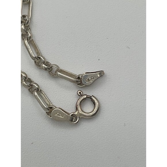 Silver 17” Italian Rolo Link Chain Necklace - Picture 3 of 5